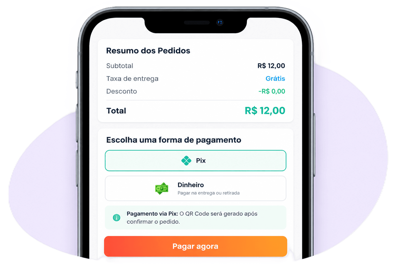 Opcoes de pagamento no Arara Delivery