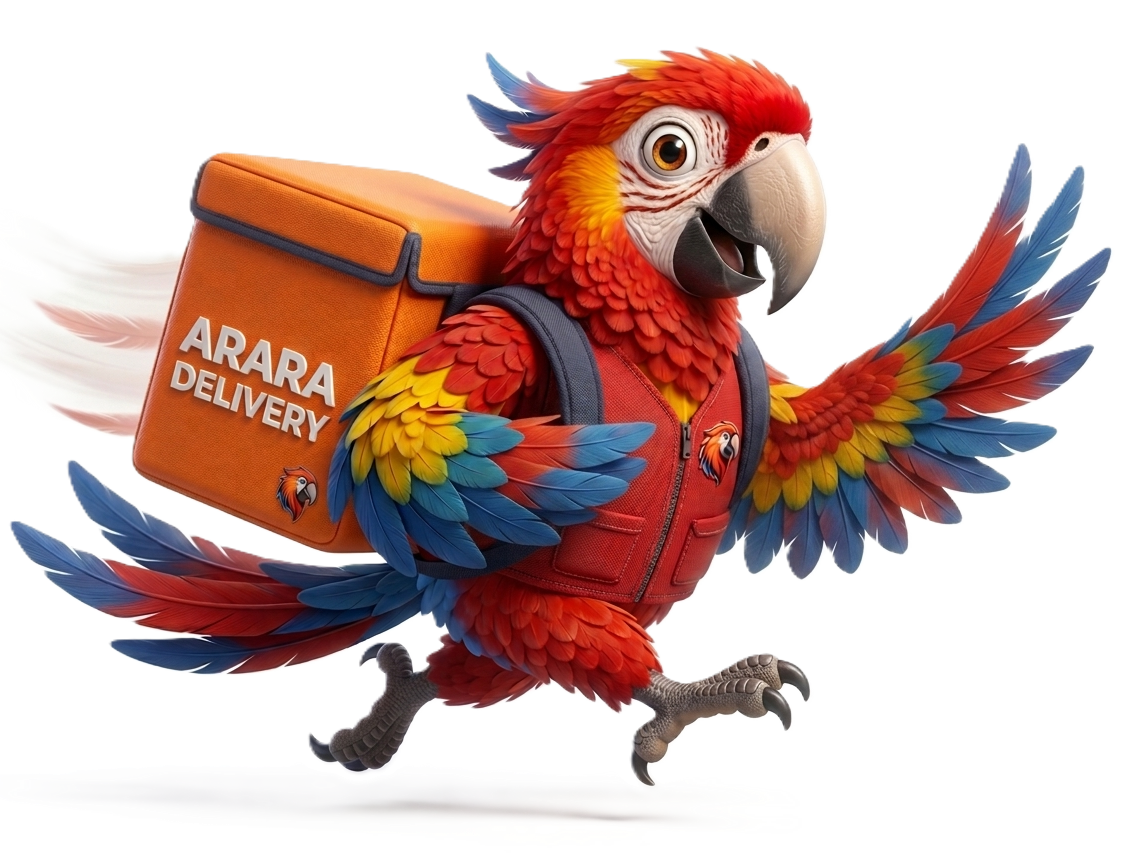 Mascote Arara Delivery